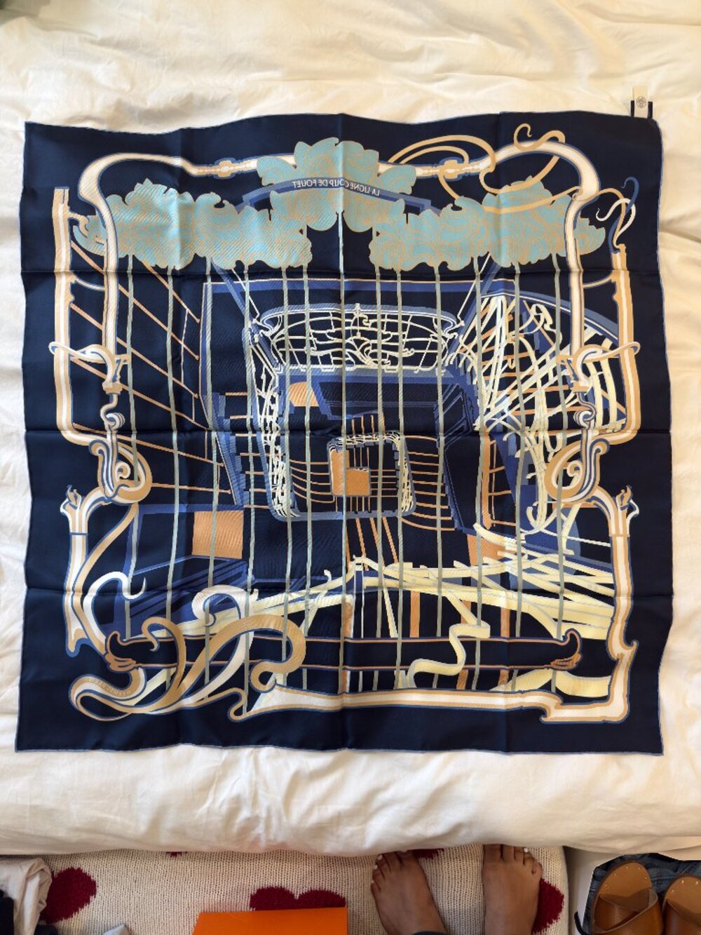 NWT - Hermes La Ligne Coup de Fouet Scarf 90 - Picture 6 of 10